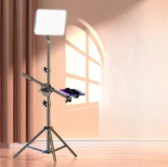 Tripod with mobile mount and light suitable for cooking vlog/product review/content creators