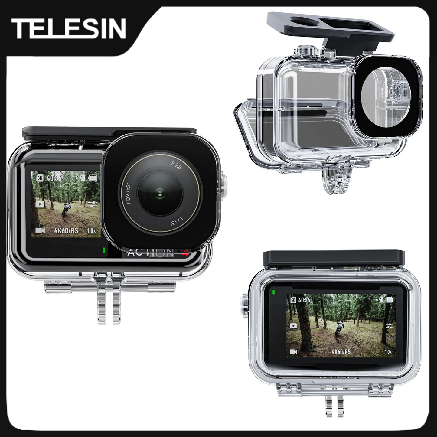 TELESIN Waterproof Case for DJI Action 5 Pro/4/3