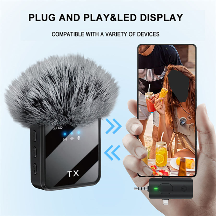 F11-2 Wireless Lavalier Microphone – Clip-On Mic for Smartphone, DSLR, YouTube & Live Streaming