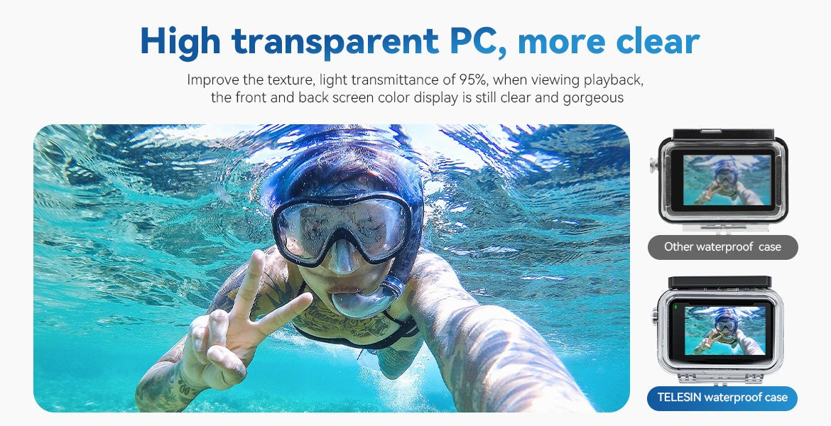 TELESIN Waterproof Case for DJI Action 5 Pro/4/3