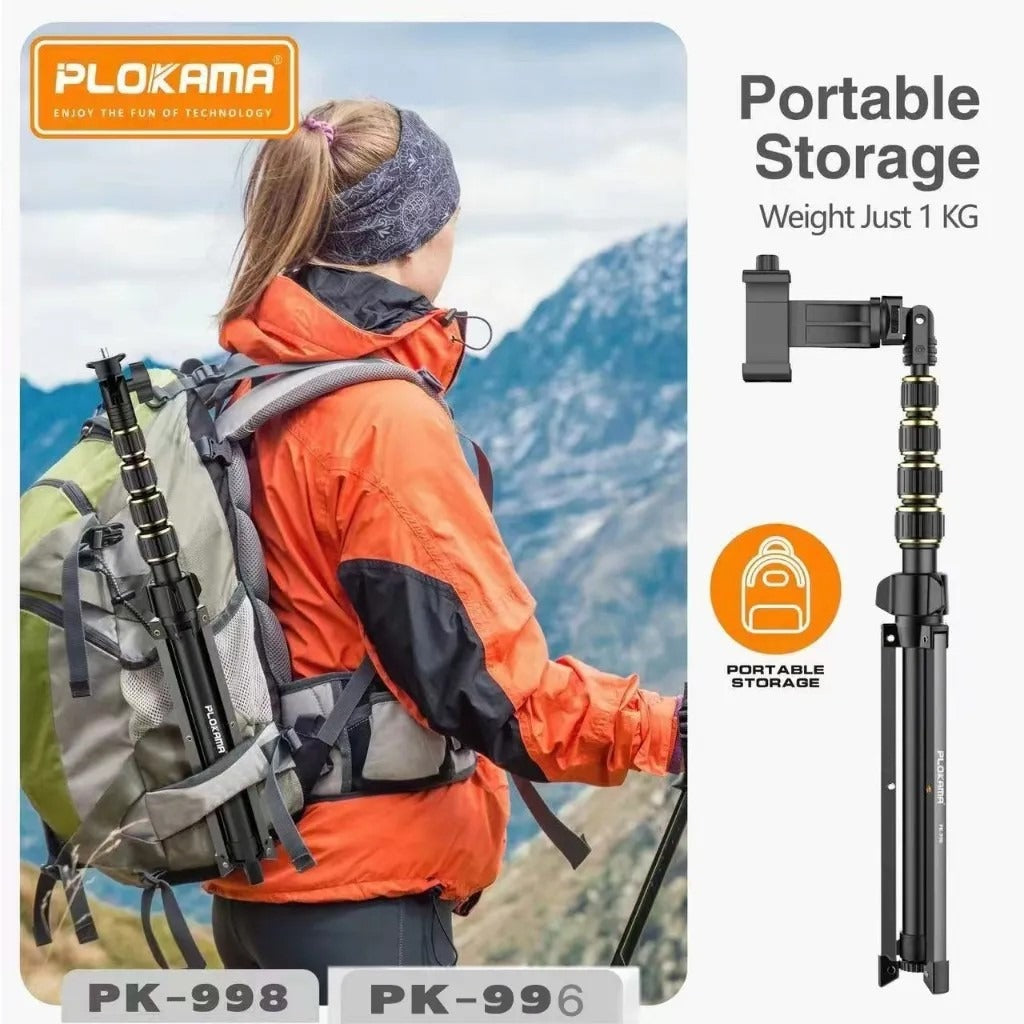 Plokama PK-998 Adjustable Tripod Stand with Bluetooth Remote