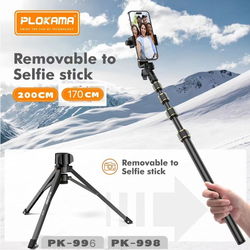 Plokama PK-998 Adjustable Tripod Stand with Bluetooth Remote