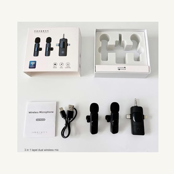 K15 3-in-1 Wireless Lavalier Microphone