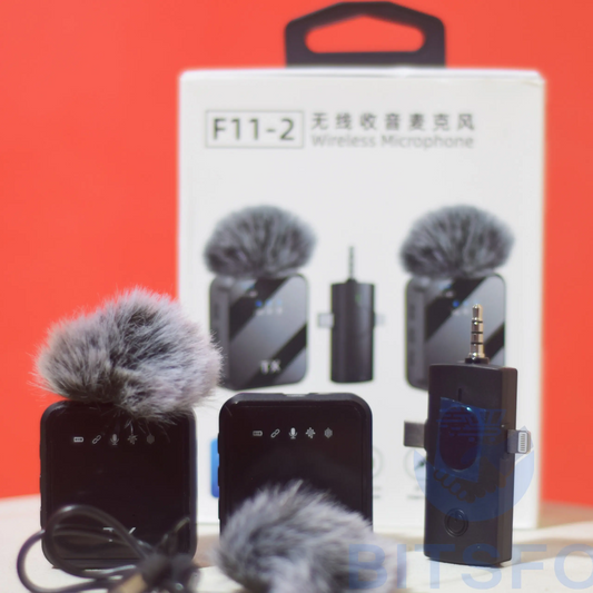 F11-2 Wireless Lavalier Microphone – Clip-On Mic for Smartphone, DSLR, YouTube & Live Streaming