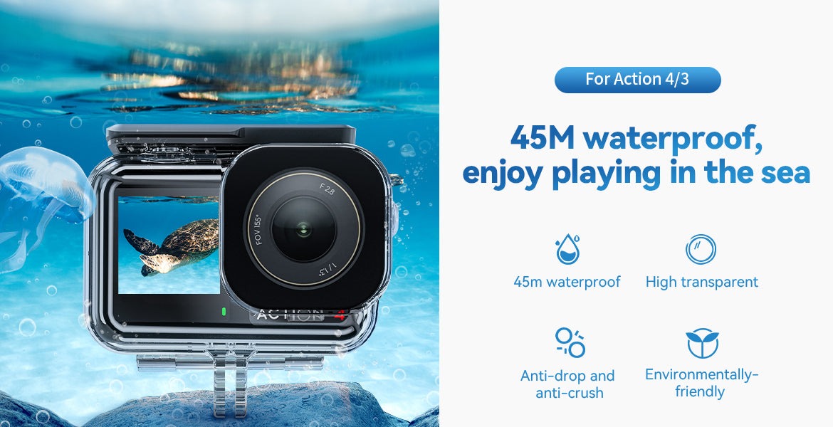TELESIN Waterproof Case for DJI Action 5 Pro/4/3