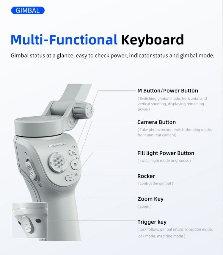 TOKQI M01 3 Axis Gimbal Stabilizer